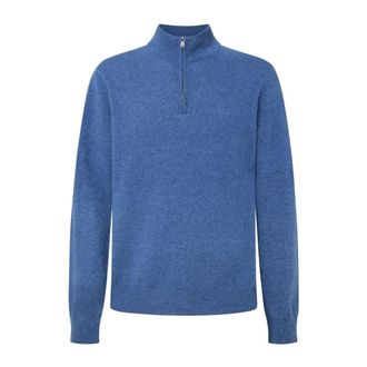 Hackett Maglione in misto lana merino e cashmere - - Knitwear - Uomo - Blu - L