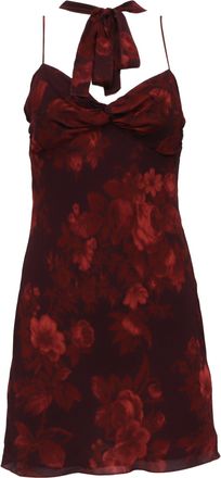 Reformation Iryna Mini Dress in Burgundy Viscose