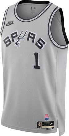 Nike Mens Victor Wembanyama San Antonio Spurs Hardwood Classics Dri-FIT Basketball Swingman Jersey in Grey | II4243-007