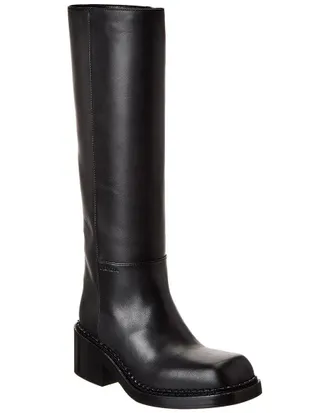 Prada Peggy Leather Knee-High Boot