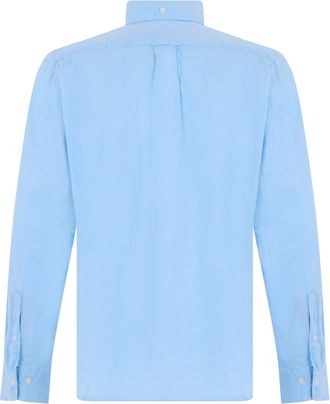 GANT Mens Long Sleeve Linen Shirt Light Blue