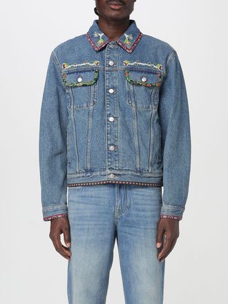Valentino Mens Embroidered Denim Jacket - Light Blue Cotton - Size EU 48 (Mens)