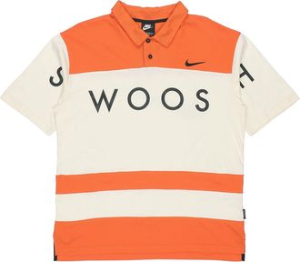 Nike Sportswear Swoosh Logo Printing Contrasting Colors Loose Polo Shirt Orange DJ5370-801