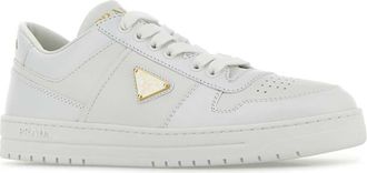 Prada Womens Downtown Sneaker White Calfskin