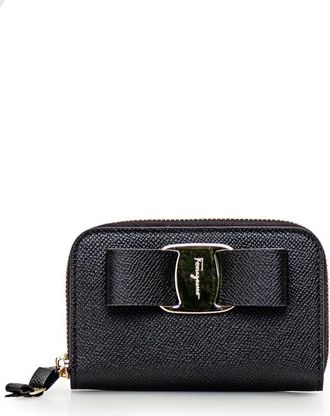 Ferragamo Black Textured Logo Wallet