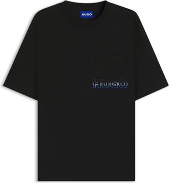 HUGO BOSS Cotton-jersey T-shirt with reverse-logo embroidery