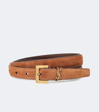 Saint Laurent Cassandre 20 suede belt