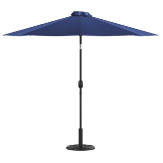 Flash Furniture Navy 9 FT Round Umbrella with Crank and Tilt Function and Standing Umbrella Base