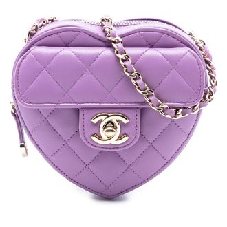 Chanel Purple Mini Lambskin CC in Love Heart Crossbody