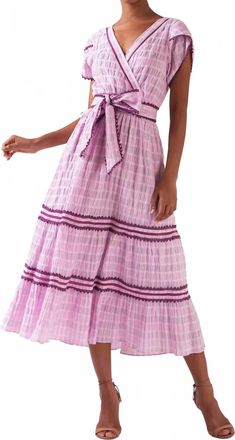Celina Moon Shaheen Midi Dress In Pink