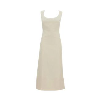 Jacquemus Midi Dresses, female, Beige, Size: M Tablier Dress