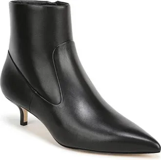 Veronica Beard Laidie Kitten Heel Bootie in Black Leather at Nordstrom, Size 6.5