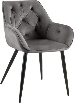Clp Clp - Silla Para Sal&oacute;n Cassis En Terciopelo Terciopelo Gris Oscuro