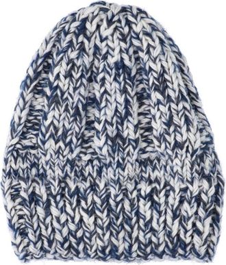 Aspesi Blue Chunky Ribbed Virgin Wool Hat