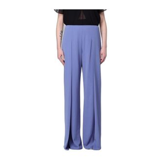 Emporio Armani Pantaloni Palazzo in Cr&ecirc;pe Stretch - Dames - Broeken - Blauw - Maat: L Poliester