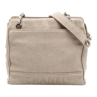 Chanel Pre-owned Shoulder Bags, female, Beige, Size: ONE SIZE Pre-owned Canvas Tote Bag