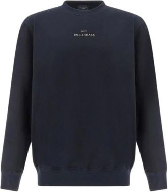 Paul & Shark Xsoft Fleece Sweatshirt met geprint logo - Heren - Sweatshirts & Hoodies - Blauw - Maat: 2XL Fleece