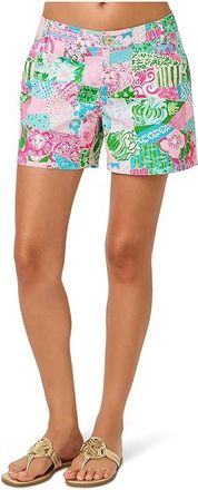 Lilly Pulitzer Callahan Mid-Rise Shorts Womens Jumpsuit & Rompers One Piece Crazy Quilt : 12, Nylon/Rayon/Spandex