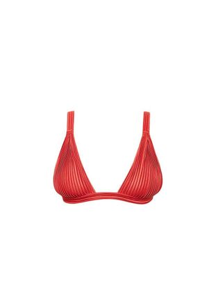 La Perla Red Tulle Nervures Triangle Bra Size M