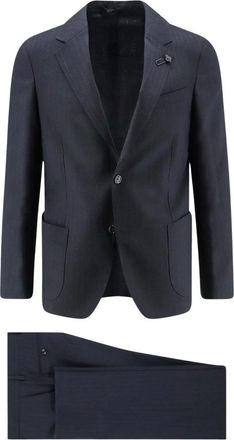 Lardini Abito in lana vergine con motivo gessato - - Suits - Uomo - Blu - 3XL