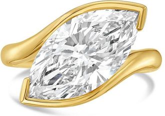 Diana M. Jewels 18KT YELLOW GOLD LAB GROWN MARQUISE DIAMOND FASHION RING WEIGHING 15.00 CTS TW