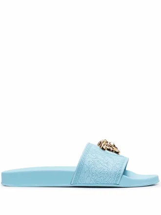Versace Slippers met Medusa plakkaat - Blauw