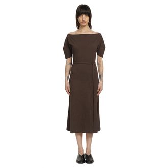 Christophe Lemaire Off Shoulder Midi Dress