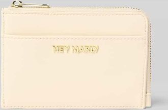 Hey Marly Portemonnaie aus Rindsleder-Mix mit Label-Applikation in Offwhite, Gr&ouml;&szlig;e 1