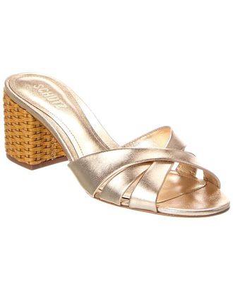 Schutz Keefa Straw Leather Sandal