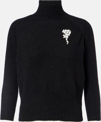 Simone Rocha Embellished cashmere turtleneck sweater