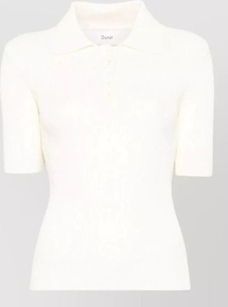 Dunst ribbed knit short sleeve polo shirt