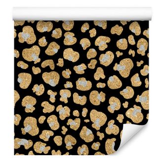 OEM Carta Da Parati Effetto Pelle Dorata, Ocra, Oro E Nero Per Soggiorno E Camera Da Letto, 50x1000 Cm