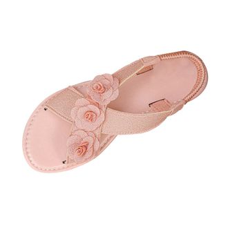 Generic Flat Sandals for Women Open Toe Casual Ladies Sandals Solid Color Stylish Breathable Lightweight Versatile Comfy Slip On Sandal Summer Beach