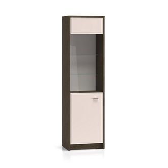 Petits Meubles Vitrina 1 puerta paneles mdf cachemira y madera oscura