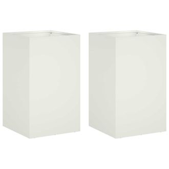 vidaXL Macetero De Jard&iacute;n 2 Uds. Blanco 30 X 30 X 40 Cm Vidaxl