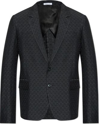 Alexander McQueen Blazer met een opvallend schedel motief - Heren - Blazers - Zwart - M - Leer - Jassen