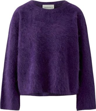 Oui Round-neck Truien - Dames - Cashmere truien - Paars - M - Kasjmier - Truien & Vesten