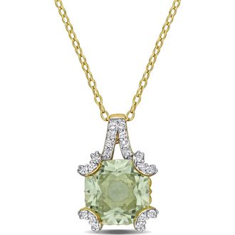 Delmar Semiprecious Stone & White Topaz Pendant Necklace in Green at Nordstrom Rack