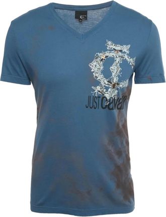 Cavalli T-shirt con scollo a V - Blu