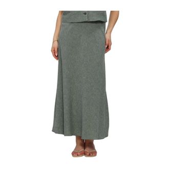 Moss Copenhagen Dames, Rokken, Groen, Maat: XL Linnen