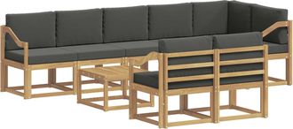 vidaXL Conjunto De Sof&aacute;s De Exterior 9 Uds. Blanco Y Antracita Vidaxl