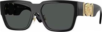 Versace Sunglasses Square Full Rim, Black Frame And Dark Grey Lens Ve4483Dgb1/87