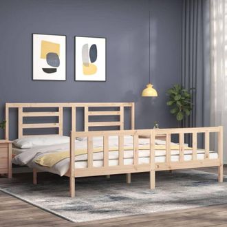 vidaXL Vidaxl - Estructura De Cama Sin Colch&oacute;n Madera Maciza De Pino 200x200 Cm