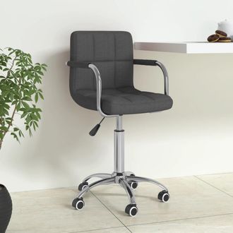 vidaXL Silla De Oficina Giratoria Tela Gris Oscuro Vidaxl