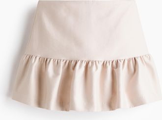 H&M Miniskort mit Volant - Beige