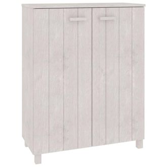 Berkfield Home Shoe Cabinet HAMAR White 85x40x108 cm Solid Wood Pine | Size: 85 x 40 x 108 cm