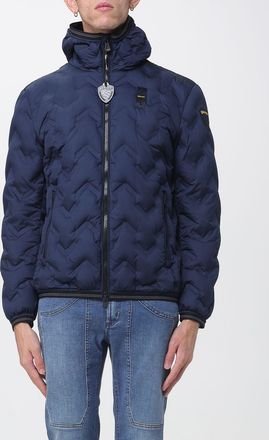 Blauer Quilted Nylon Hooded Down Jacket with Zip Closure