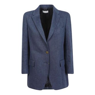 Saulina Milano Blazers, female, Blue, Size: 2XS Linen Blazer
