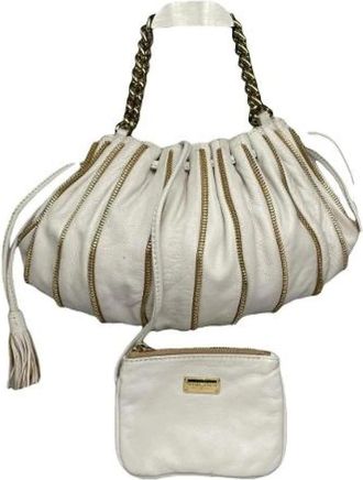 Armani Pre-owned Shoulder Bag - Dames - Vintage Schoudertas - Wit - ONE Size - Leer - Vintage