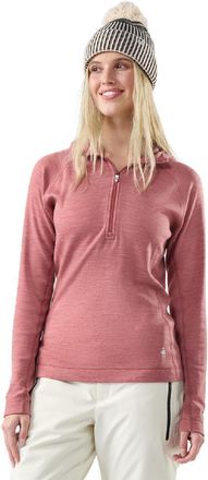 Smartwool Womens Classic Thermal Merino Half-Zip Base Layer Hoodie Pink XS